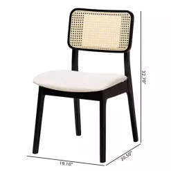 Kirklands Home Black & Cream Modern Dining Chairs, Set of 2 White
