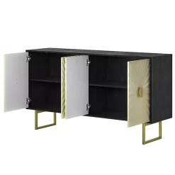 Discount Kirklands Home Black & Ivory Sunburst 4-Door Sideboard