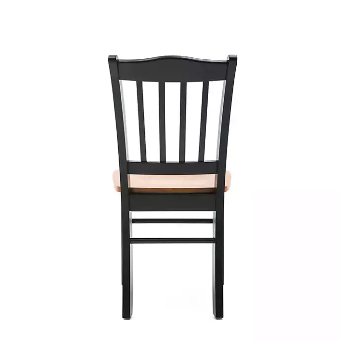 Hot Kirklands Home Black & Oak Wood Shaker Dining Chairs, Set of 2 Brown