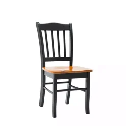 Hot Kirklands Home Black & Oak Wood Shaker Dining Chairs, Set of 2 Brown