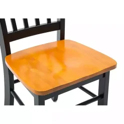 Hot Kirklands Home Black & Oak Wood Shaker Dining Chairs, Set of 2 Brown