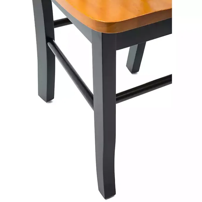 Hot Kirklands Home Black & Oak Wood Shaker Dining Chairs, Set of 2 Brown