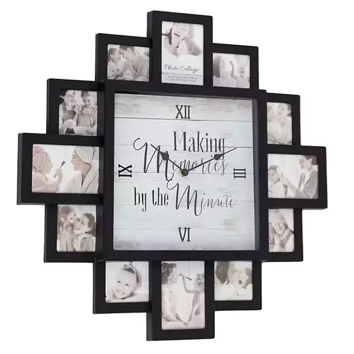New Kirklands Home Black 12 Photo Frame Collage Clock