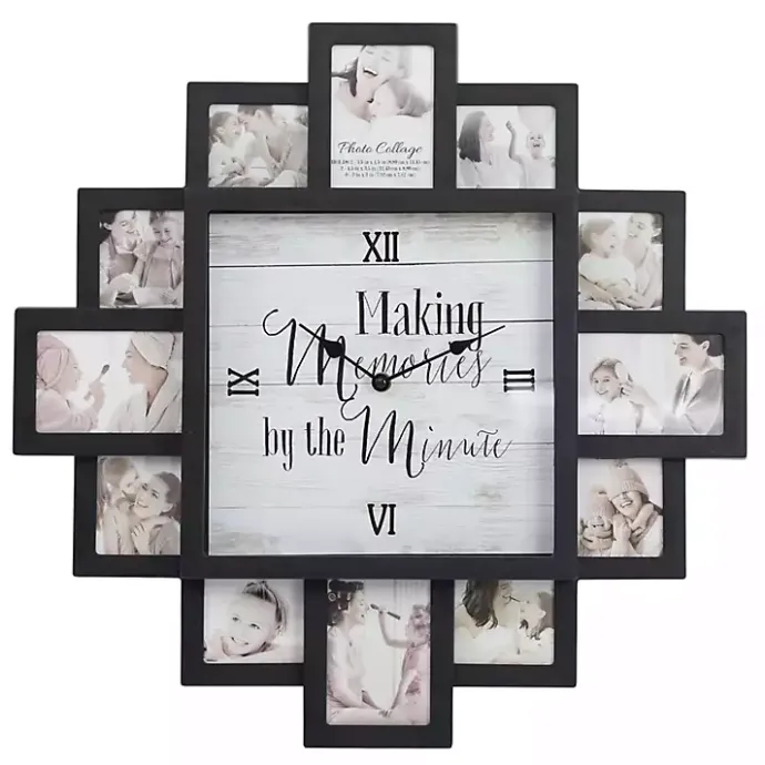 New Kirklands Home Black 12 Photo Frame Collage Clock