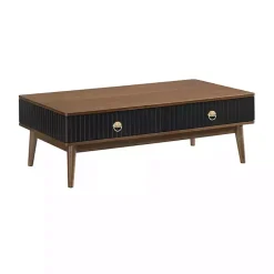 Sale Kirklands Home & Walnut Soft-Close Wood Coffee Table Black