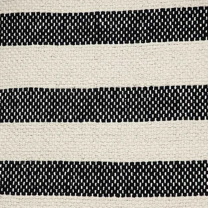 Kirklands Home Black & White Bungalow Stripe Throw Pillow