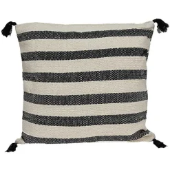 Kirklands Home Black & White Bungalow Stripe Throw Pillow