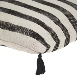 Kirklands Home Black & White Bungalow Stripe Throw Pillow