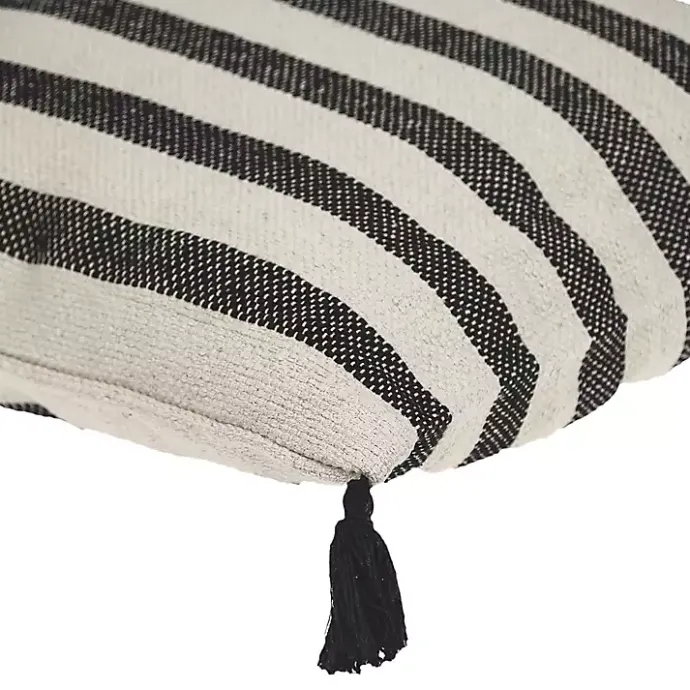 Kirklands Home Black & White Bungalow Stripe Throw Pillow