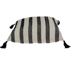 Kirklands Home Black & White Bungalow Stripe Throw Pillow