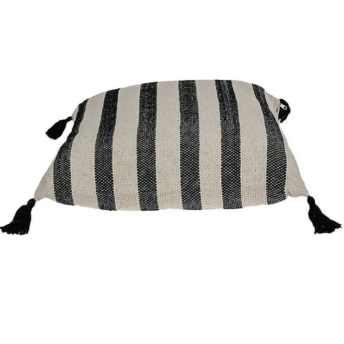 Kirklands Home Black & White Bungalow Stripe Throw Pillow