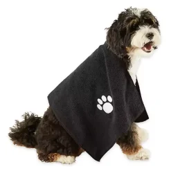 Kirklands Home Black & White Embroidered Paw Pet Towels, Set of 3