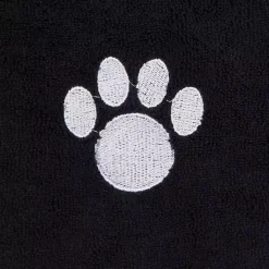 Kirklands Home Black & White Embroidered Paw Pet Towels, Set of 3