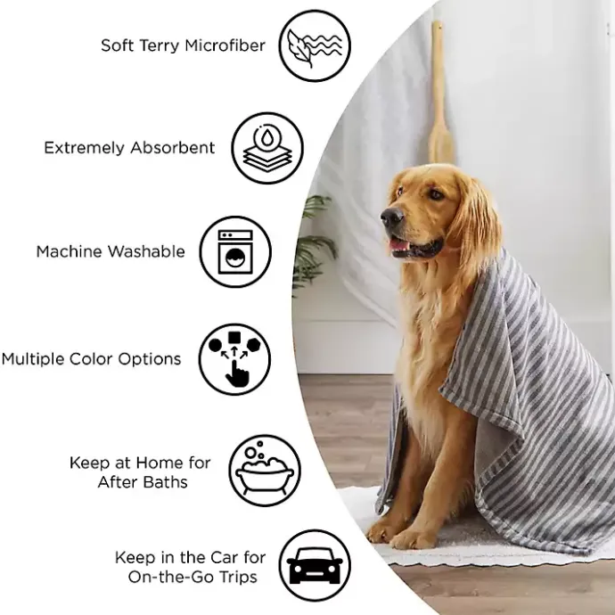 Kirklands Home Black & White Embroidered Paw Pet Towels, Set of 3