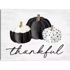 Outlet Kirklands Home Black & White Pumpkins Thankful Canvas Art Print
