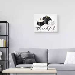 Outlet Kirklands Home Black & White Pumpkins Thankful Canvas Art Print