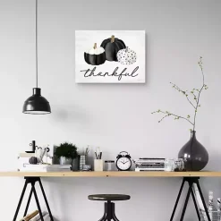 Outlet Kirklands Home Black & White Pumpkins Thankful Canvas Art Print