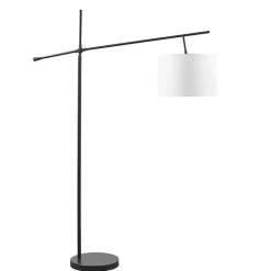Clearance Kirklands Home Black Adjustable Arm Modern Floor Lamp White