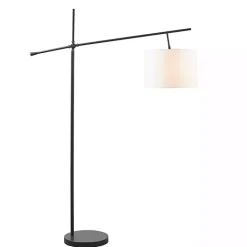 Clearance Kirklands Home Black Adjustable Arm Modern Floor Lamp White