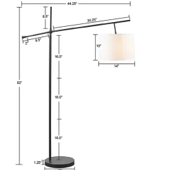 Clearance Kirklands Home Black Adjustable Arm Modern Floor Lamp White