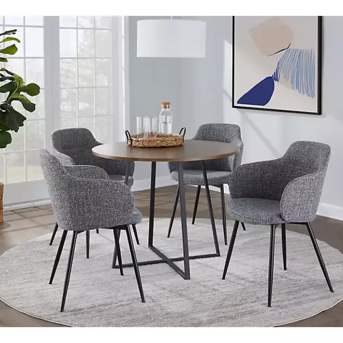 Sale Kirklands Home Black and Canary Cosmo Round Dining Table Brown