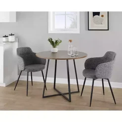Sale Kirklands Home Black and Canary Cosmo Round Dining Table Brown
