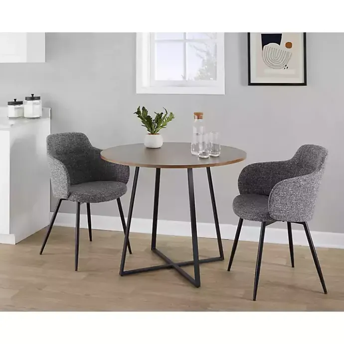 Sale Kirklands Home Black and Canary Cosmo Round Dining Table Brown