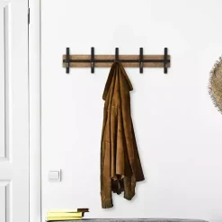 Discount Kirklands Home Black and Brown 5-Hook Coat Rack
