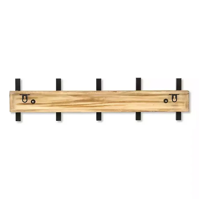 Discount Kirklands Home Black and Brown 5-Hook Coat Rack