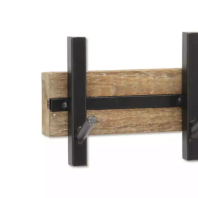 Discount Kirklands Home Black and Brown 5-Hook Coat Rack