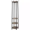 Outlet Kirklands Home Black and Brown Wood and Metal Shelf Coat Rack