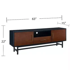 Best Kirklands Home Black and Wood 2-Door Media Cabinet Brown