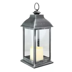 Discount Kirklands Home and Brushed Silver LED Candle Lantern Black