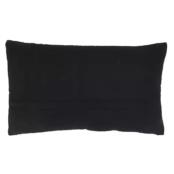 Outlet Kirklands Home and Cream Woven Pattern Lumbar Pillow Black