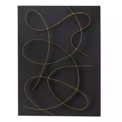 Clearance Kirklands Home Black and Gold Abstract Wall Plaque