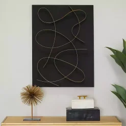 Clearance Kirklands Home Black and Gold Abstract Wall Plaque