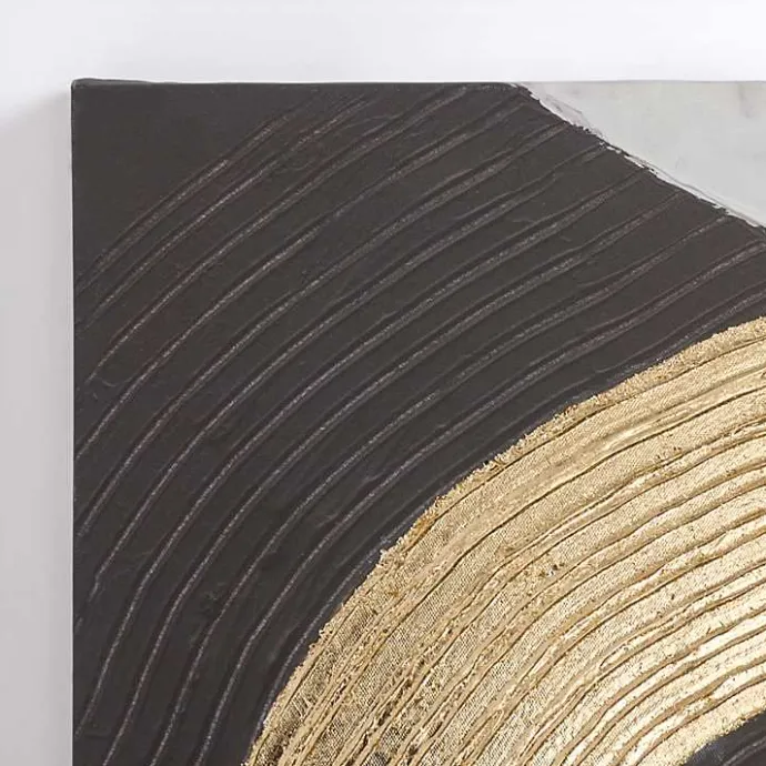 Outlet Kirklands Home Black and Gold Curves Canvas Art Prints, Set of 2