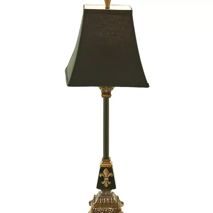 Hot Kirklands Home and Gold Fleur De Lis Buffet Lamp Black