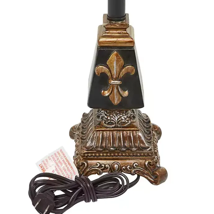 Hot Kirklands Home and Gold Fleur De Lis Buffet Lamp Black