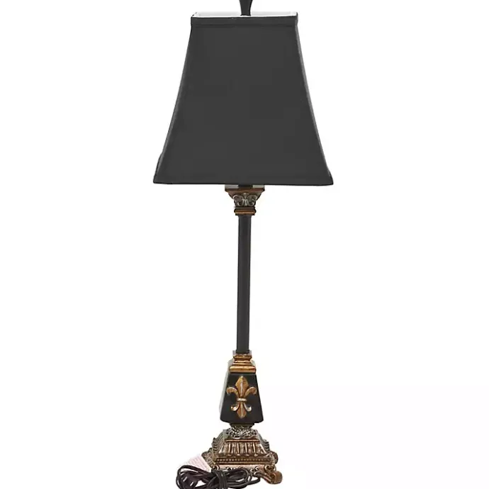 Hot Kirklands Home and Gold Fleur De Lis Buffet Lamp Black