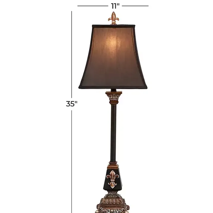 Hot Kirklands Home and Gold Fleur De Lis Buffet Lamp Black
