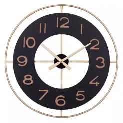 Hot Kirklands Home Black and Gold Open Frame Axis Clock