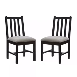 Kirklands Home Black and Classic Dining Chairs, Set of 2 Gray