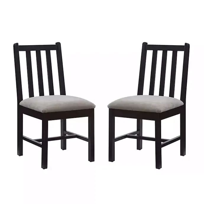 Kirklands Home Black and Classic Dining Chairs, Set of 2 Gray