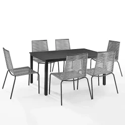 Sale Kirklands Home Black and Gray Rope 7-pc. Outdoor Dining Set