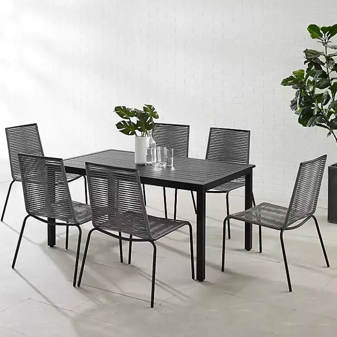 Sale Kirklands Home Black and Gray Rope 7-pc. Outdoor Dining Set