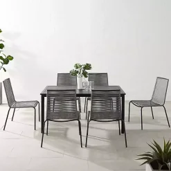 Sale Kirklands Home Black and Gray Rope 7-pc. Outdoor Dining Set