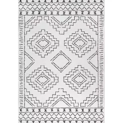 Clearance Kirklands Home Black and Ivory Moroccan Washable Runner