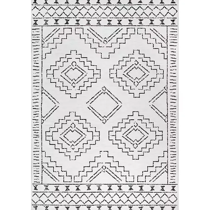 Clearance Kirklands Home Black and Ivory Moroccan Washable Runner