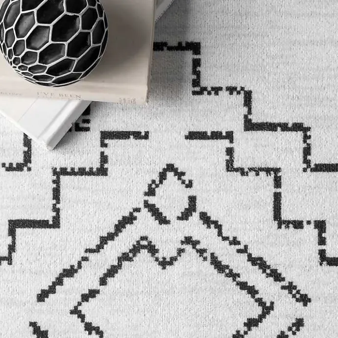 Clearance Kirklands Home Black and Ivory Moroccan Washable Runner